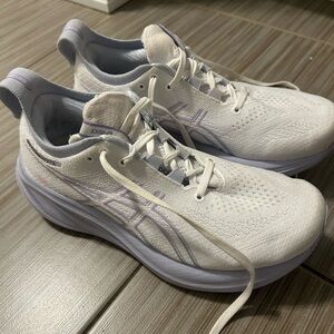 ASICS Women's White and Lavender Athletic Shoes